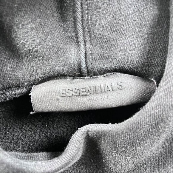 Fear Of God Essentials Black Hoodie Pullover Sweatshirt Oversized Fit S Cotton - Picture 3 of 12